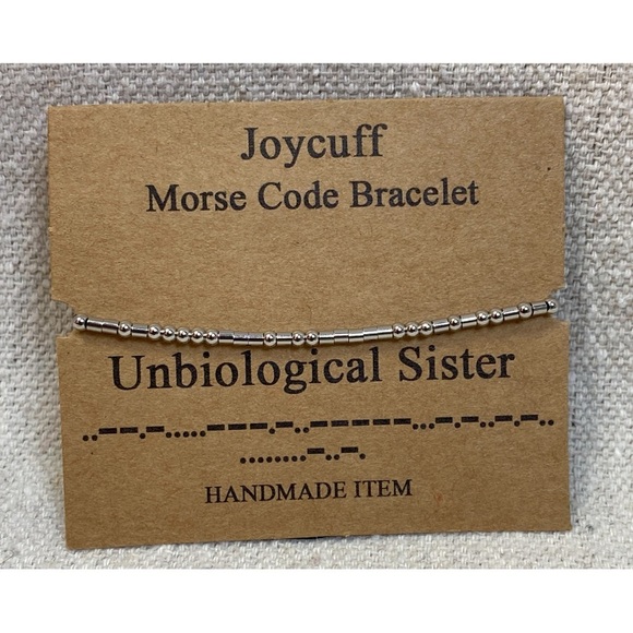 Joycuff Morse Code Bracelet Unbiological Sister NEW - Picture 3 of 4